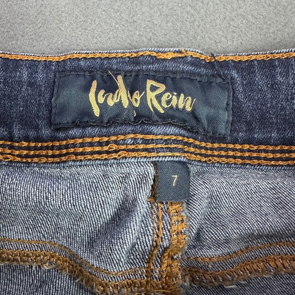 Indigo Rein Womens Skinny Jeans Size 7 Dark Wash Whiskered Stretch Denim Slim - Picture 6 of 9
